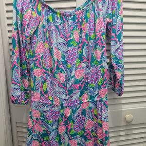 Lilly Pulitzer off-the-shoulder skort romper